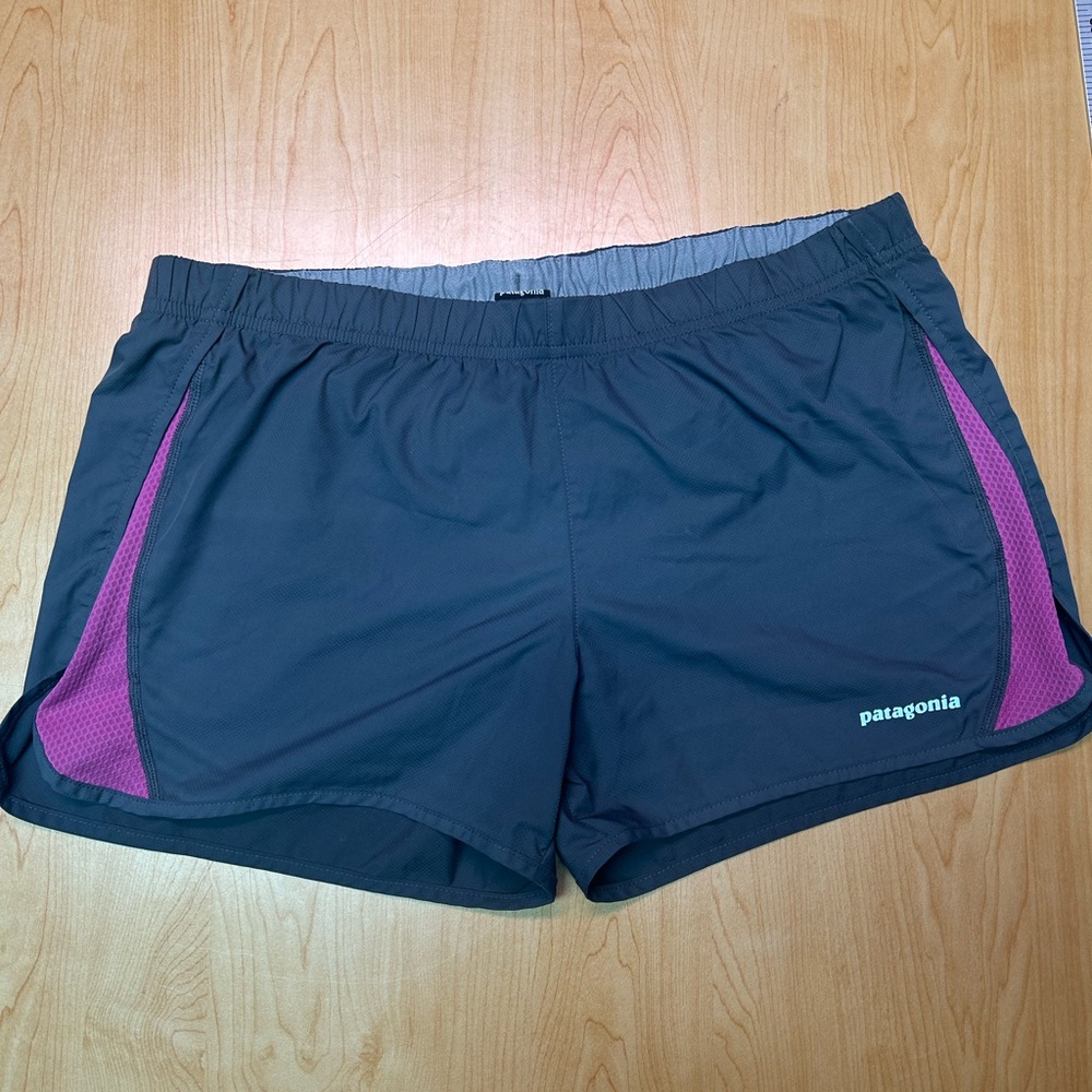 Patagonia Women's Athletic Shorts in Gray with Pink Accents